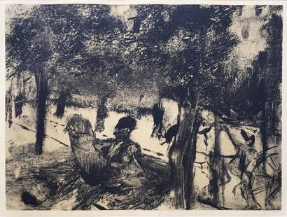 Edgar Degas (After) - Avenue du Bois de Boulogne: Artist: Edgar Degas (After) Title: Avenue du Bois de Boulogne Year: 1948 Dimensions: 9in. by 12 1/4in. Edition: From the Rare Limited Edition of 500 Publisher:
