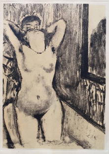 Edgar Degas (After) - Femme Debout dans une Baignoire: Artist: Edgar Degas (After)Title: Femme Debout dans une BaignoireYear: 1948Dimensions: 9in. by 12 1/4in.Edition: From the Rare Limited Edition of 500Publisher: Quatre Chemins Editart Paris Shoman Art