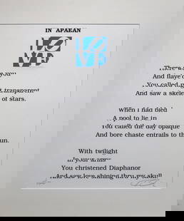 Robert Indiana - Love Poem In Apaean: Artist: Robert Indiana Title: Love Poem In Apaean Year: 1996 Dimensions: 23in. by 18in. Edition: From the rare and limited edition of 200 Medium: Color lithogra