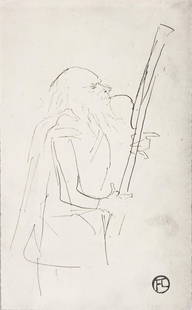 Henri Toulouse-Lautrec (After) - Old Man: Artist: Henri Toulouse-Lautrec (After) Title: Old Man Year: 1930 Dimensions: 12in. by 17in. Edition: V from the rare limited edition of X Publisher: Chez Hellee