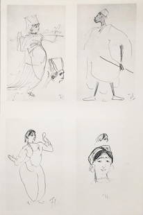 Henri Toulouse-Lautrec (After) - Four Studies: Artist: Henri Toulouse-Lautrec (After) Title: Four Studies Year: 1930 Dimensions: 12in. by 17in. Edition: V from the rare limited edition of X Publisher: Chez H