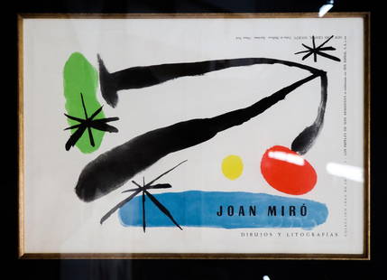 Joan Miro - Cover from Drawlings and Lithographs from: Artist: Joan Miro Title: Cover from Drawlings and Lithographs from Papeles de Son Armadans in the Collection of Juan De Juanes Year: 1959 Dimensions: 13in. by 28in. Edition: F