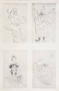 Henri Toulouse-Lautrec (After) - Four Studies: Artist: Henri Toulouse-Lautrec (After) Title: Four Studies Year: 1930 Dimensions: 12in. by 17in. Edition: V from the rare limited edition of X Publisher: Chez H
