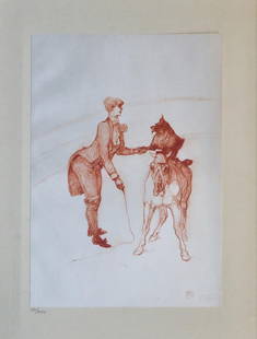 Henri Tolouse-Lautrec - Untitled from Au Cirque: Artist: Henri Tolouse-Lautrec Title: Untitled from Au Cirque Year: 1952 Dimensions: 6.5in. by 9.25in. Edition: From the rare limited edition of 200 in pencil lower left