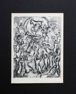 Marc Chagall - Biblical Gathering (After): Artist: Marc Chagall Title: Biblical Gathering Year: 1958 Dimensions: 13.5in. by 10.75in. Edition: From the rare limited edition Suite: The Bible Med