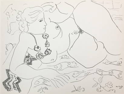 Henri Matisse (After) - Untitled Nude from "Dessins De: Artist: Henri Matisse (After) Title: Untitled Nude from "Dessins De Matisse" Year: 1936 Dimensions: 10in. by 8.25in. Edition: From the rare limited edition Publishe
