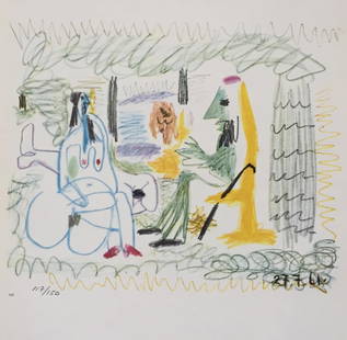 Pablo Picasso (After) - 27.7.61 from "Les Dejeuneres": Artist: Pablo Picasso (After) Title: 27.7.61 from "Les Dejeuneres" Year: 1962 Dimensions: 14 1/2in. by 10 1/2in. Edition: from the rare limited edition of 150 Publ