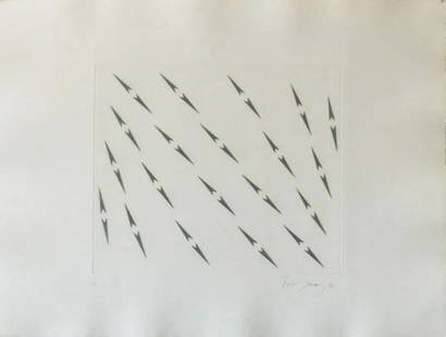 Tess Jaray - Encounter 3: Artist: Tess JarayTitle: Encounter 3Year: 1979Dimensions: 31in. by 24in.Edition: From the Rare Limited Edition of 50Suite: Encounter Medium: Etching on PaperCondition: ExcellentSignature Details: