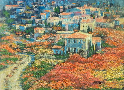 Howard Behrens - Tuscany: Artist: Howard BehrensTitle: TuscanyYear: 2010Dimensions: 32 x 24 in.Edition: From the rare limited edition of 195Medium: Original giclee in colors on canvas with hand embellishmentCondition: