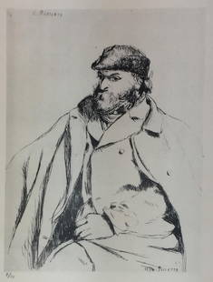 Camille Pissarro (After) - Paul Cezanne: Artist: Camille Pissarro (After) Title: Paul Cezanne Year: 1922 Dimensions: 9 3/8in. by 12 3/4in. Edition: From the Rare Limited Edition of 80 Publisher: Bernhe