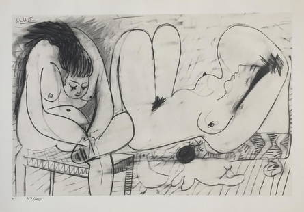 Pablo Picasso (After) - 6.6.61 XI from "Les Dejeuneres": Artist: Pablo Picasso (After) Title: 6.6.61 XI from "Les Dejeuneres" Year: 1962 Dimensions: 14 1/2in. by 10 1/2in. Edition: from the rare limited edition of 150 Pu