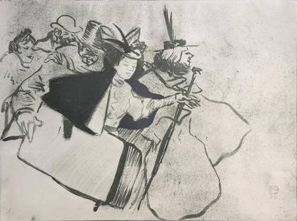 Henri Toulouse-Lautrec (After) - The Crowd: Artist: Henri Toulouse-Lautrec (After) Title: The Crowd Year: 1930 Dimensions: 12in. by 17in. Edition: V from the rare limited edition of X Publisher: Chez Hell