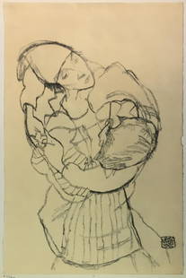 Egon Schiele (After) - The Embrace: Artist: Egon Schiele (After)Title: The EmbraceYear: 1969Dimensions: 19 3/4in. by 14 1/4in.Edition: From the Rare Limited Edition of 300Publisher: Harry N. Abrams Inc.Suite: Watercolours and