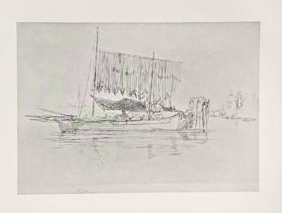 James McNeill Whistler (After) - Fishing-Boat: Artist: James McNeill Whistler (After) Title: Fishing-Boat Year: 1922 Dimensions: 14 3/4in. by 11 1/4in. Edition: From the Rare Limited Edition of 200 Publisher: