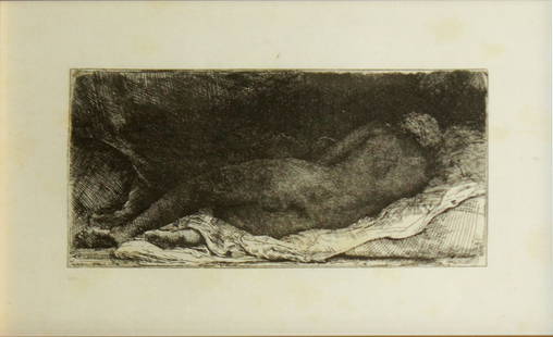 Rembrandt van Rijn (after) - La Negresse Couchee: Artist: Rembrandt van Rijn (after)Title: La Negresse CoucheeYear: c. 1880Dimensions: 6 1/4in. by 3 1/4in.Edition: From the rare limited edition of 100Publisher: A. Quantin 7 Rue Saint-Benoit Paris