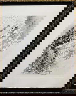 Salvador Dali - In the heaven of Mercury: Artist: Salvador Dali Title: In the heaven of Mercury Year: 1964 Dimensions: 10.25in. by 13in. Edition: From the rare limited edition of 165 in blue/gray Publisher: