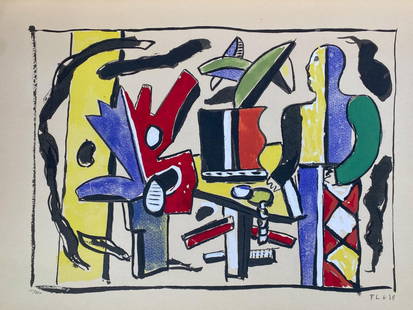 Fernand Leger (After) - Composition: Artist: Fernand Leger (After)Title: CompositionYear: 1959Dimensions: 13in. by 18in.Edition: 151 from the limited edition of 970Suite: Douze ContemporainsMedium: Original Heliogravures in
