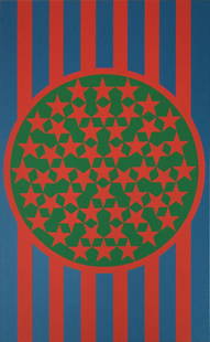 Robert Indiana - Flag: Artist: Robert Indiana Title: Flag Year: 1968 Dimensions: 15in. by 15 1/2in. Edition: From the Rare Limited Edition Publisher: Multiples Inc. Suite:<