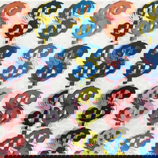 Tom Dash - Dollar Sign: Artist: Tom Dash Title: Dollar Sign Year: 2017 Dimensions: 12in. by 12in. Edition: From the rare limited edition of 20 Medium: Mixed Media on Canvas with Hand E