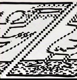 Keith Haring - Untitled (Hybrid): Artist: Keith Haring Title: Untitled (Hybrid) Year: 1982 Dimensions: 9in. by 9in. Edition: From the limited edition of 2000 Publisher: Tony Shafrazi Gallery New York
