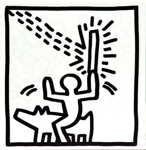 Keith Haring - Untitled (Rider): Artist: Keith Haring Title: Untitled (Rider) Year: 1982 Dimensions: 9in. by 9in. Edition: From the limited edition of 2000 Publisher: Tony Shafrazi Gallery New York