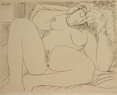 Pablo Picasso - 11 8 69 I (After): Artist: Pablo Picasso Title: 11 8 69 I Year: 1969 Dimensions: 16in. by 20in. Edition: From the Rare Limited Edition of 300 Publisher: Le Vent d Arles