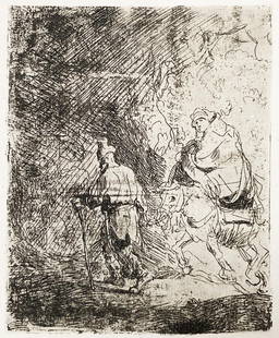 Rembrandt van Rijn (After 1883) - Flight Into Egypt (Large): Artist: Rembrandt van Rijn (After 1883) Title: Flight Into Egypt (Large) Year: 1883 Dimensions: 7.5in. by 6in. Edition: From the rare limited edition Suite: LOe