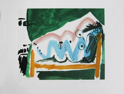 Pablo Picasso (After) - Posing Nude: Artist: Pablo Picasso (After) Title: Posing Nude Year: 1980 Dimensions: 28.5in. by 21.5in. Edition: from the limited edition of 500 Publisher: Picasso Estate