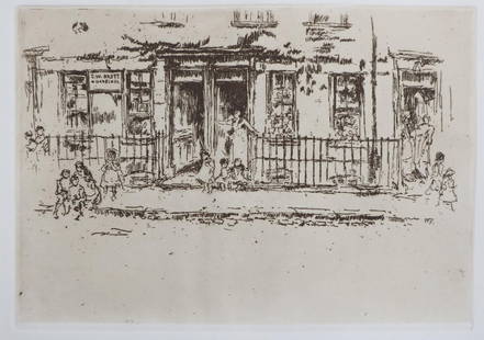 James McNeill Whistler (After) - Justice walk (Chelsea): Artist: James McNeill Whistler (After) (After) Title: Justice walk (Chelsea) Dimensions: 5in. by 7.25in. Edition: From the rare limited edition Medium:Etching printed on laid