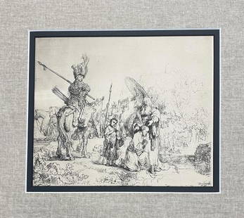 Rembrandt van Rijn (after) - The Baptism of the Eunuch: Artist: Rembrandt van Rijn (after) Title: The Baptism of the Eunuch Year: 1880 Dimensions: 8 1/4in. by 7 1/4in. Edition: From the rare limited edition Suite: Th