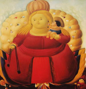 Fernando Botero (after) - Our Lady of Columbia: Artist: Fernando Botero (after)Title: Our Lady of ColumbiaYear: 1983Dimensions: 16in. by 12in.Edition: From the limited edition of 200Publisher: Harry N. Abrams Inc. New YorkSuite: Fernando Botero