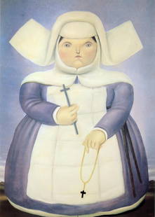 Fernando Botero (after) - Mother Superior: Artist: Fernando Botero (after)Title: Mother SuperiorYear: 1983Dimensions: 16in. by 12in.Edition: From the limited edition of 200Publisher: Harry N. Abrams Inc. New YorkSuite: Fernando Botero