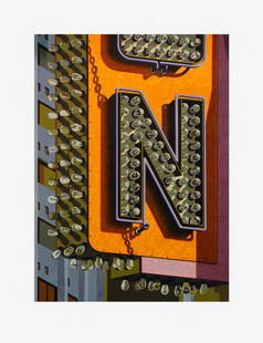 Robert Cottingham - The Letter N: Artist: Robert Cottingham Title: The Letter N Year: 2001 Dimensions: in. by in. Edition: 17 from the rare limited edition of 40 Publisher: Tandem Press Universi