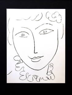 Henri Matisse - Portrait of a Young Girl: Artist: Henri Matisse Title: Portrait Year: 1954 Dimensions: 9.75in. by 12.25in. Edition: From the rare limited edition Publisher: Andre Sauret; Monte Carlo
