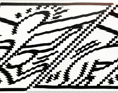 Keith Haring - February: Artist: Keith Haring Title: February Year: 1989-1990 Dimensions: 12in. by 14in. Edition: From the Rare Limited Edition Publisher: Pop Shop Suite: