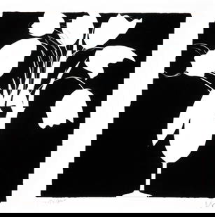 Donald Sultan - White Tulpis: Artist: Donald Sultan Title: White Tulpis Year: 1998 Dimensions: 16.25in. by 16.25in. Edition: From the limited edition of 395 Publisher: Marco Fine Arts Contem