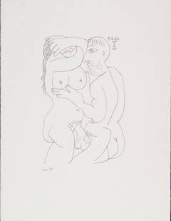 Pablo Picasso (After)- Untitled (8.10.64.XVI): Artist: Pablo Picasso (After) Title: Untitled (8.10.64.XVI) Year: 1970 Dimensions: 13in. by 10in. Edition: From the rare limited edition Publisher: Harry N. Abrams Inc New