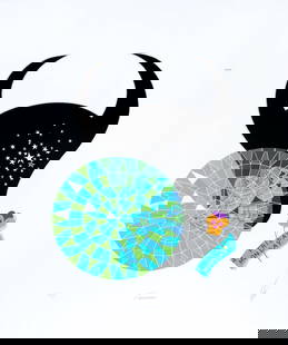 Erte - Taurus: Artist: Erte Title: Taurus Year: 1982 Dimensions: 40in. by 30.75in. Edition: 28 from the limited edition of 350 Publisher: Wellsart Ltd. Suite: The Zodiac