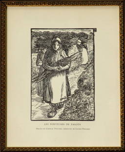 Camille Pissarro - Les Porteuses de Fagots: Artist: John Wesly Title: Maiden Year: 1965 Dimensions: 24in. by 19 1/2in. Edition: From the rare limited edition of 200 Publisher: Original Editions Suite: