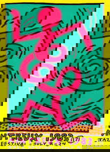 Keith Haring - Montreaux Jazz Festival: Artist: Keith Haring Title: Montreaux Jazz Festival Year: 1983 Dimensions: 39.4in. by 27.6in. Edition: From the rare limited edition Publisher: Montreux Jazz Fe