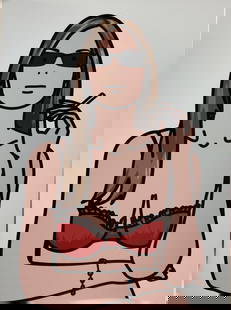 Julian Opie - Ruth Smoking 4: Artist: Julian Opie Title: Ruth Smoking 4 Year: 2005 Dimensions: 15.5in. by 11.5in. Edition: From the limited edition of 250 Publisher: Alan Cristea Gallery