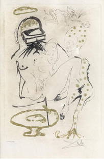 Salvador Dali - Duel aux Camelias: Artist: Salvador Dali Title: Duel aux Camelias Year: 1974 Dimensions: 15in. by 11in. Edition: CCXXII From the Rare Edition of CC Publisher: Tristan Corbiere