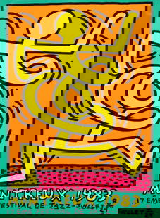 Keith Haring - Montreaux Jazz Festival: Artist: Keith Haring Title: Montreaux Jazz Festival Year: 1983 Dimensions: 39.4in. by 27.6in. Edition: From the rare limited edition Publisher: Montreux Jazz Fe