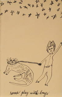 Andy Warhol - Some Play With Boys: Artist: Andy Warhol Title: Some Play With Boys Year: c. 1954 Dimensions: 5.5in. by 8.5in. Edition: From the rare limited edition Suite: Holy Cats. by Andy Warho