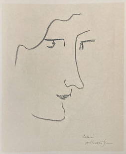 Henri Matisse (After) - Portrait 28 (Double Sided Single Sheet): Artist: Henri Matisse (After) Title: Portrait 28 (Double Sided Single Sheet) Year: 1954 Dimensions: 7 1/2`in. by 9 7/16in. Edition: From the rare limited edition Pu