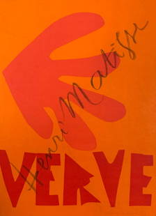 Henri Matisse - Untitled front cover from Verve Suite 1952: Artist: Henri Matisse Title: Untitled front cover from Verve Suite 1952 Year: 1952 Dimensions: 14 x 10 1/4 in. Edition: From the rare limited edition Publisher: