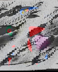 Joan Miro - Jaillie du Calcaire: Artist: Joan Miro Title: Jaillie du Calcaire Year: 1973 Dimensions: 12.75in. by 10in. Edition: From the rare limited edition of 800 Suite: Souvenirs de Portrait