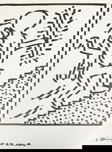 Keith Haring - Untitled III: Artist: Keith Haring Title: Untitled III Year: 1983 Dimensions: 12.5in. by 9.5in. Edition: From the rare limited edition Publisher: La Galerie de Poche