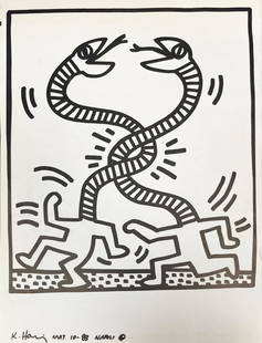 Keith Haring - Untitled XXVI: Artist: Keith Haring Title: Untitled XXVI Year: 1983 Dimensions: 12.5in. by 9.5in. Edition: From the rare limited edition Publisher: La Galerie de Poche