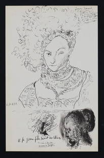 Pablo Picasso (After) - Portrait from sketchbook: Artist: Pablo Picasso (After) Title: Portrait from sketchbook Year: 1960 Dimensions: 18in. by 24in. Edition: From the limited edition of 1500 Publisher: Edition